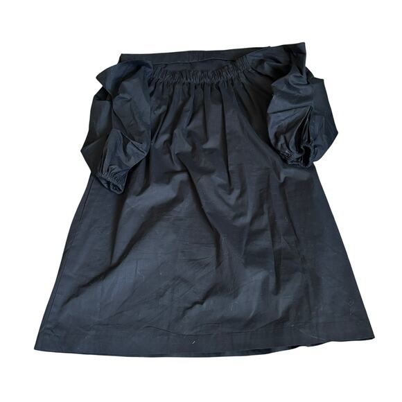 NWOT 1. State Off Shoulder Black Cotton Shift Dress Bubble Sleeve S - Picture 2 of 6